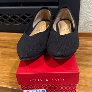 Kelly & Katie Elegant Black Slip-On Shoes sz 7